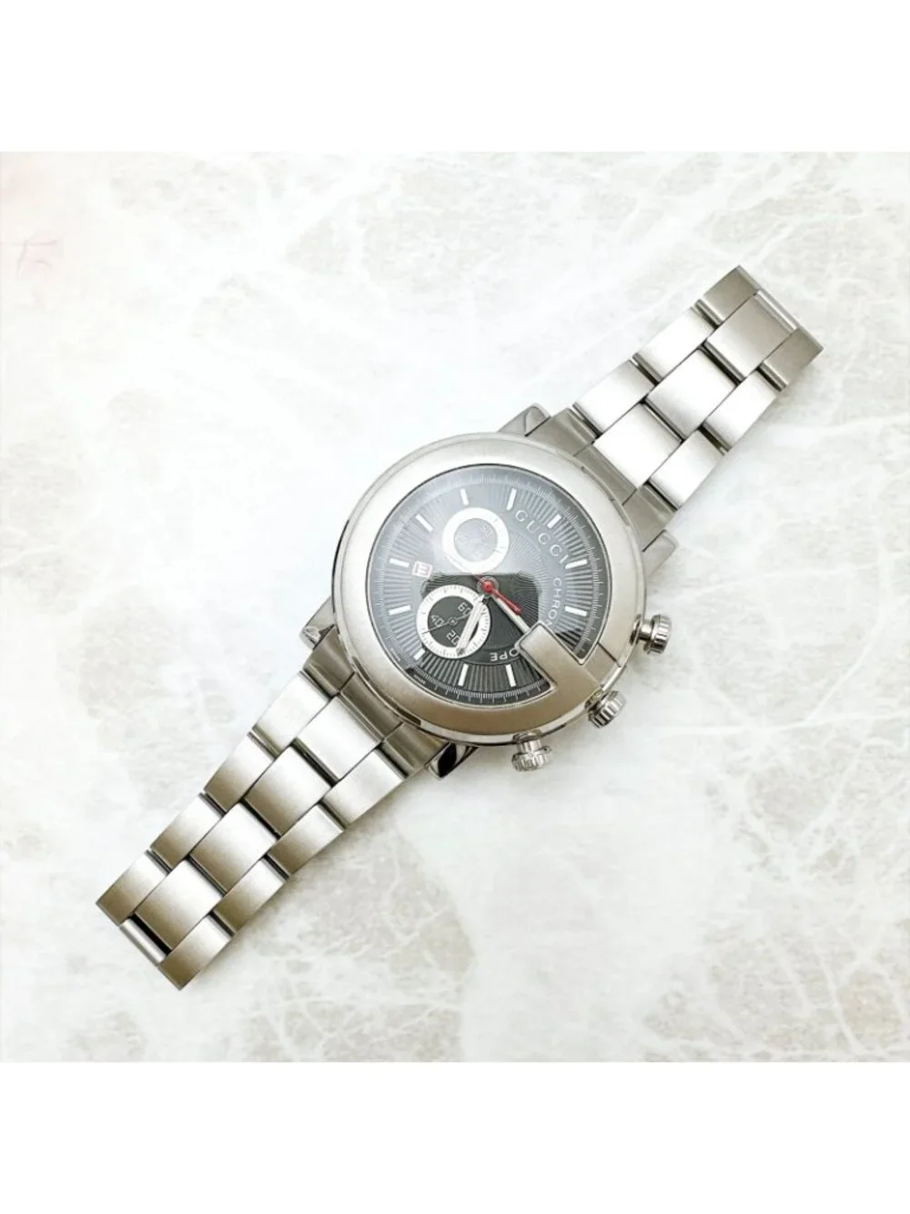 Gucci Chrono Watch Quartz Stainless Steel with Booklet